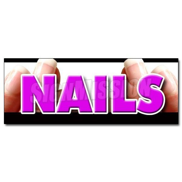 Signmission NAILS DECAL sticker nail salon manicure spa manicurist pedicure hair parlor, D-12 Nails D-12 Nails